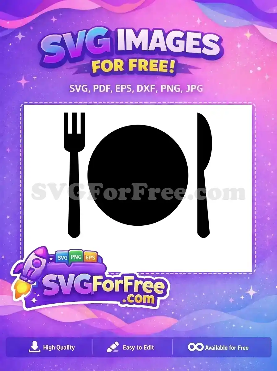 Free Simple Plate Free Cutlery Food Free SVG