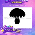 Free Black Mushroom Cap Free Food Silhouette Free SVG - Instant Download