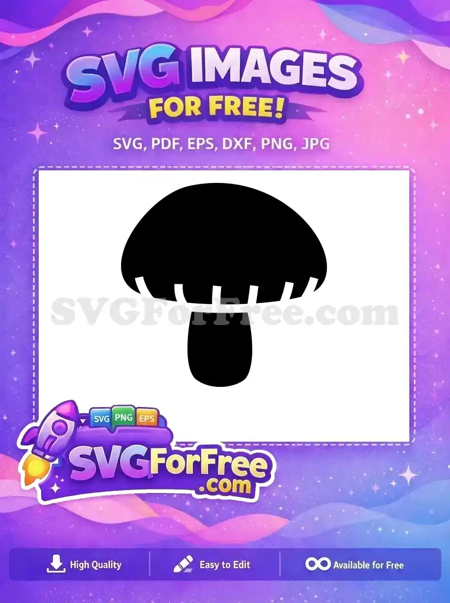 Free Black Mushroom Cap Free Food Silhouette Free SVG