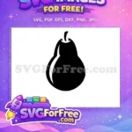 Free Simple Pear Free Fruit Silhouette Food Free SVG - Instant Download