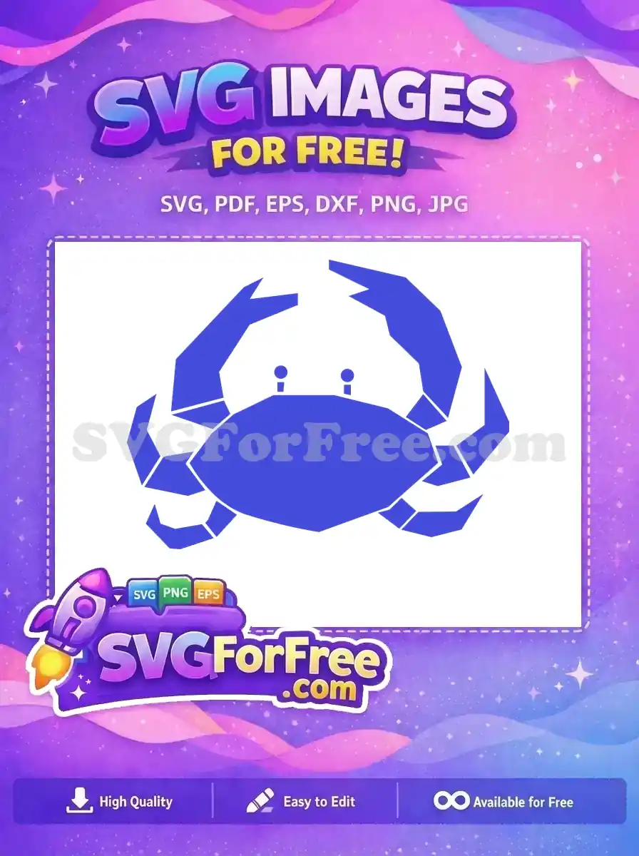 Free Geometric Blue Crab Free Kitchenware Element Food Free SVG