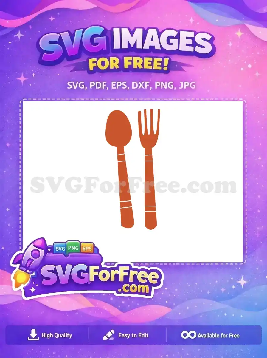 Free Brown Spoon Free Brown Fork Kitchenware Food Free SVG