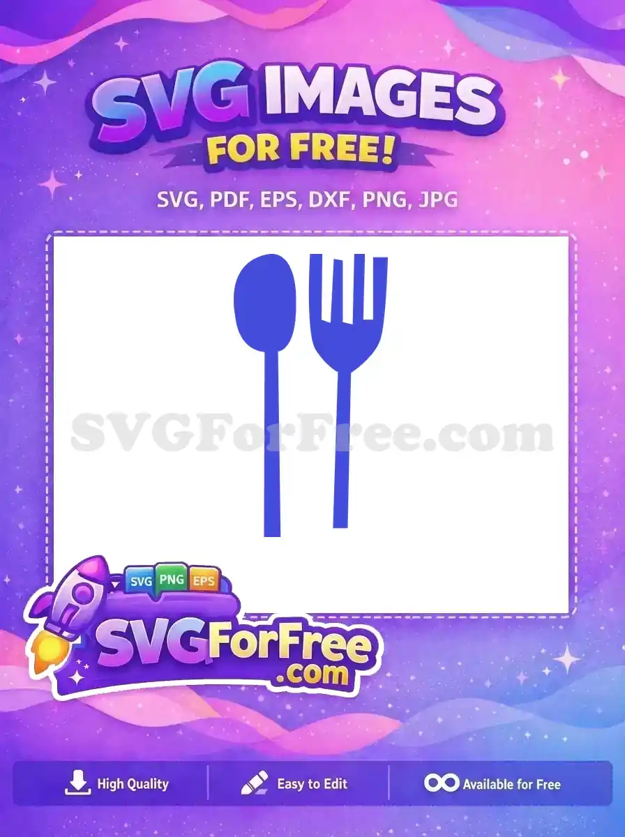 Free Blue Spoon Free Blue Fork Kitchen Free SVG