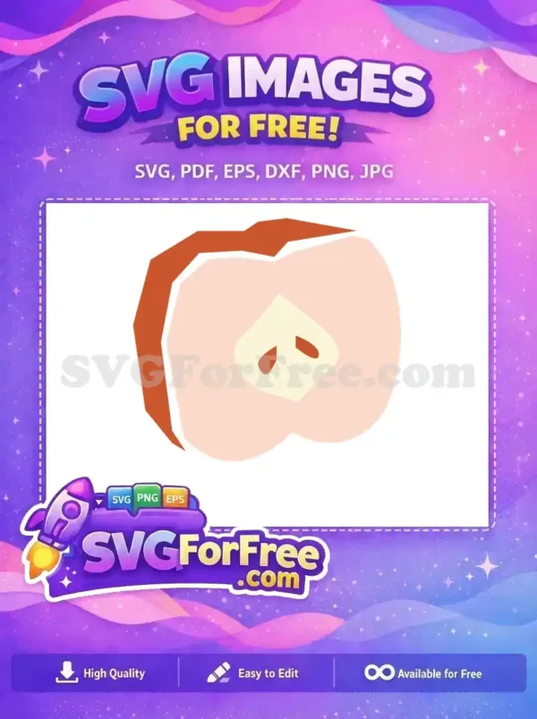 Free Half Cut Apple Free Simple Food Kitchenware Free SVG