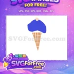 Free Blueberry Swirl Free Waffle Cone Food Free SVG - Instant Download