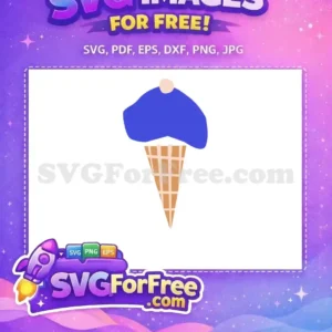 Free Blueberry Swirl Free Waffle Cone Food Free SVG