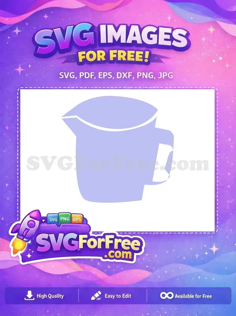 Free Blue Kitchenware Pitcher Free White Handle Food Free SVG
