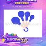 Free Blue Measuring Spoons Free Kitchen Cooking Free SVG - Instant Download