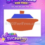 Free Orange Kitchen Pot Free Blue Lid Food Free SVG - Instant Download