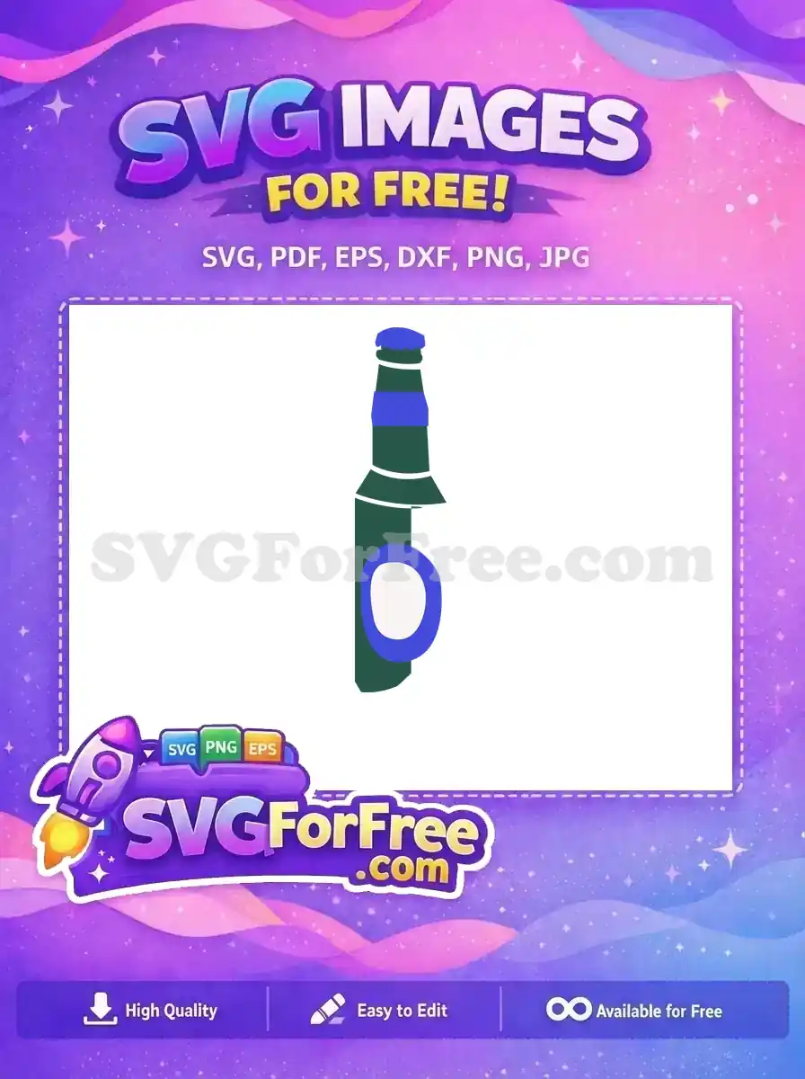Free Green Beer Bottle Free Blue Cap Kitchenware Free SVG