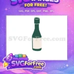 Free Dark Green Bottle Free Label Food Kitchen Free SVG - Instant Download