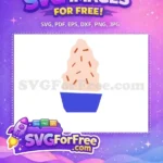 Free Pink Frosting Free Brown Sprinkles Cupcake Free SVG - Instant Download