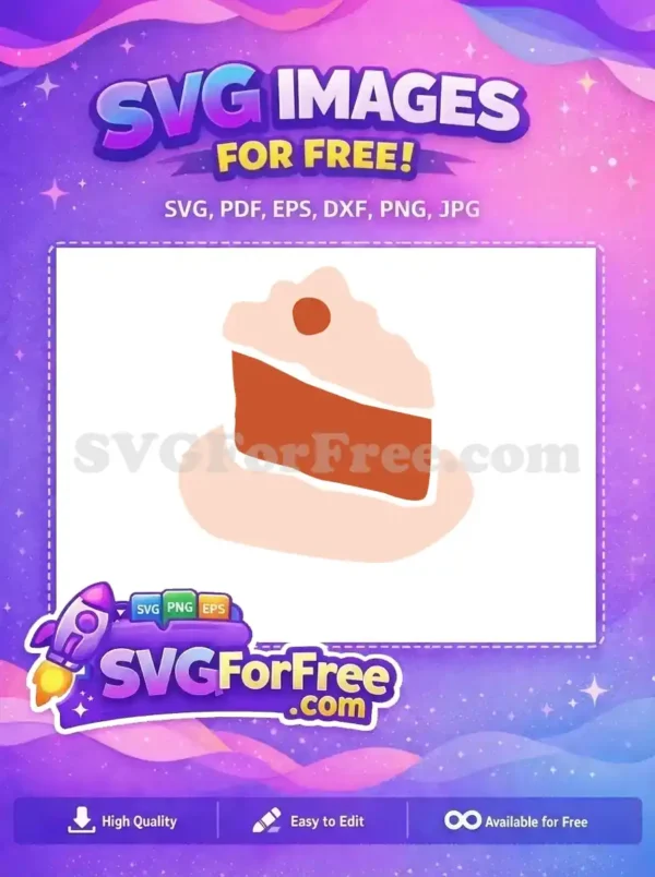 Free Peach Cake Slice Free Dessert Food Kitchen Free SVG