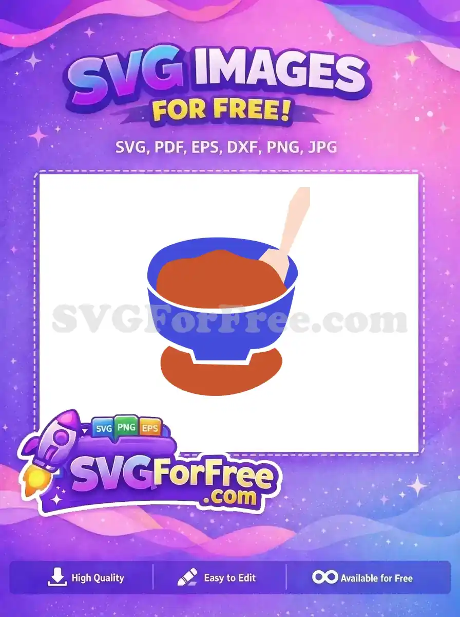 Free Blue Bowl Free Brown Filling Kitchen Free SVG