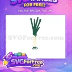 Free Dark Green Leek Free Vegetable Kitchen Free SVG - Instant Download