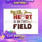 Free Heart Football Free Mom Brown Field Free SVG - Instant Download