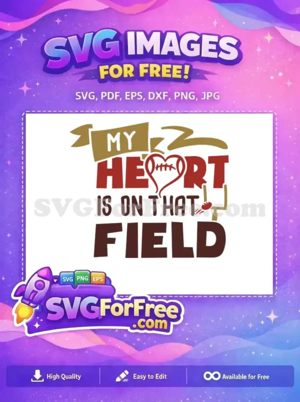 Free Heart Football Free Mom Brown Field Free SVG