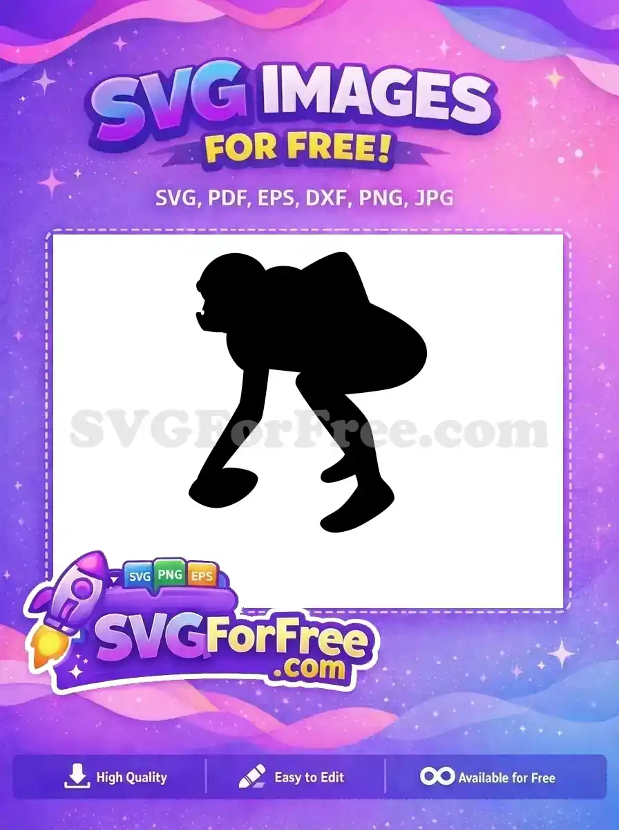 Free Football Player Stance Free Silhouette Football MOM Free SVG