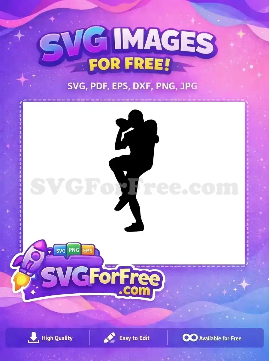 Free Black Silhouette Free Football Mom Pose Free SVG