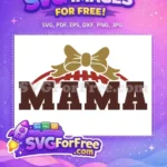 Free Bow Accent Free Football MOM Design Free SVG - Instant Download
