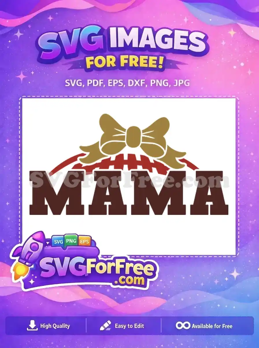 Free Bow Accent Free Football MOM Design Free SVG