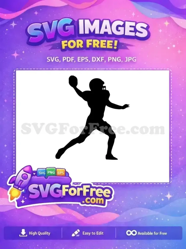 Free Black Silhouette Throwing Free Football Player Football MOM Free SVG Free Black Silhouette Throwing Free Football Player Football MOM Free SVG