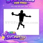 Free Black Silhouette Free Football MOM Free SVG - Instant Download