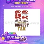 Free Burgundy Number Free Biggest Fan Football MOM Free SVG - Instant Download