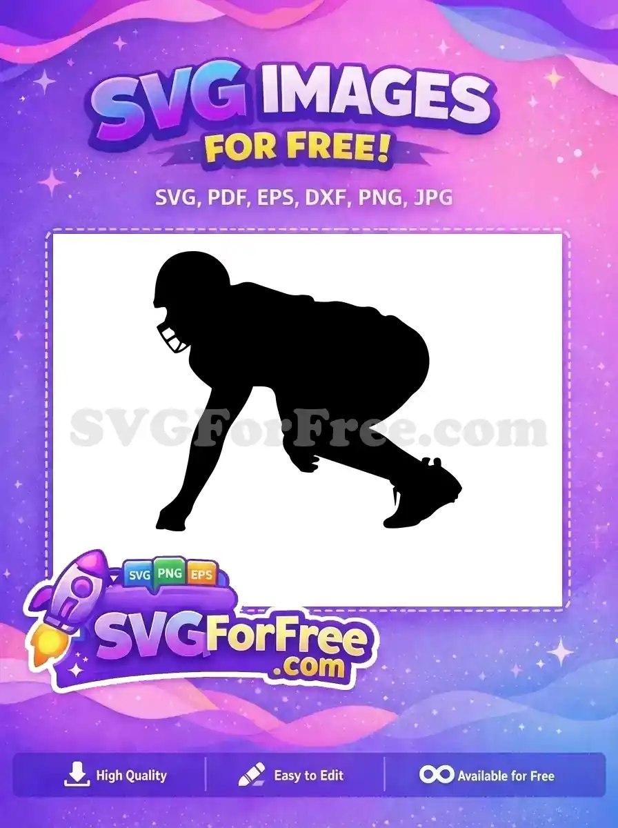 Free Football Player Silhouette Free Down Position Sports Free SVG