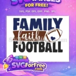 Free Navy Family Free Brown Faith Football Free SVG - Instant Download