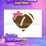 Free Pink Bow Heart Free Football MOM Design Free SVG - Instant Download