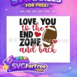 Free Love Hearts Free End Zone Football MOM Free SVG - Instant Download