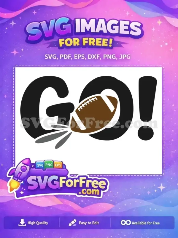 Free Black GO Football Free Game Day Football Free SVG