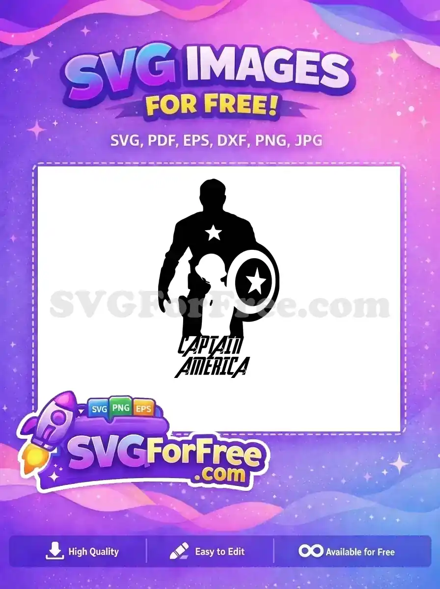 Free Superhero Silhouette Free Football MOM Captain America Free SVG