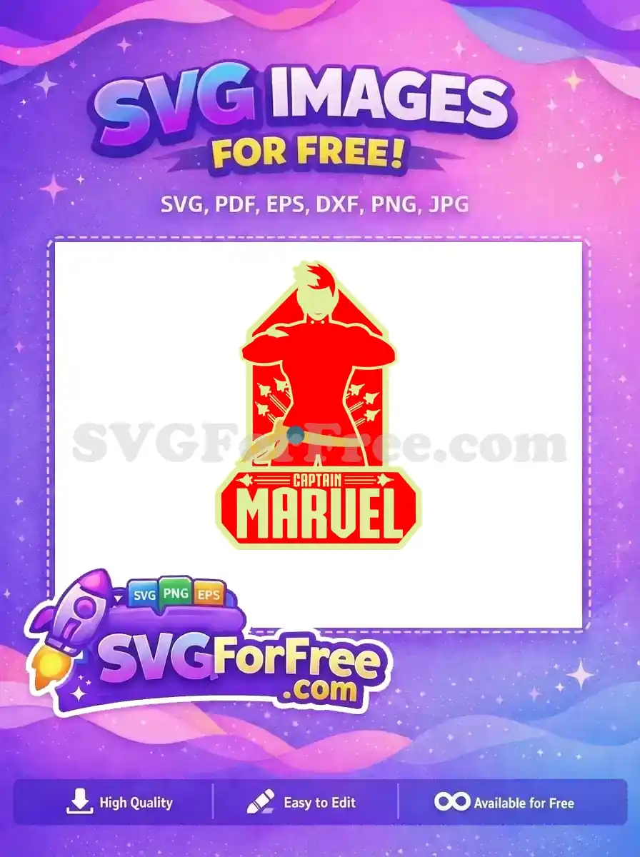 Free Red Suit Free Blonde Hair Captain Marvel Free SVG