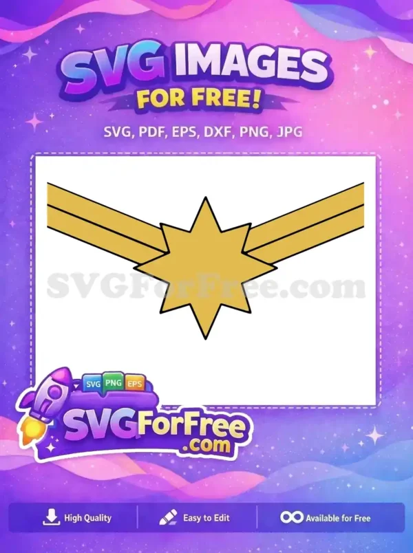Free Golden Star Free Captain Marvel Football MOM Free SVG