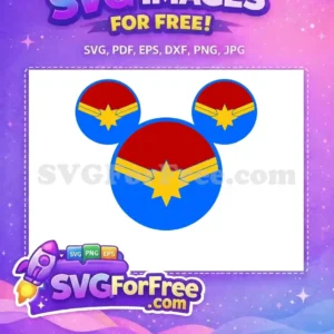 Free Captain Marvel Ears Free Superhero Football MOM Free SVG