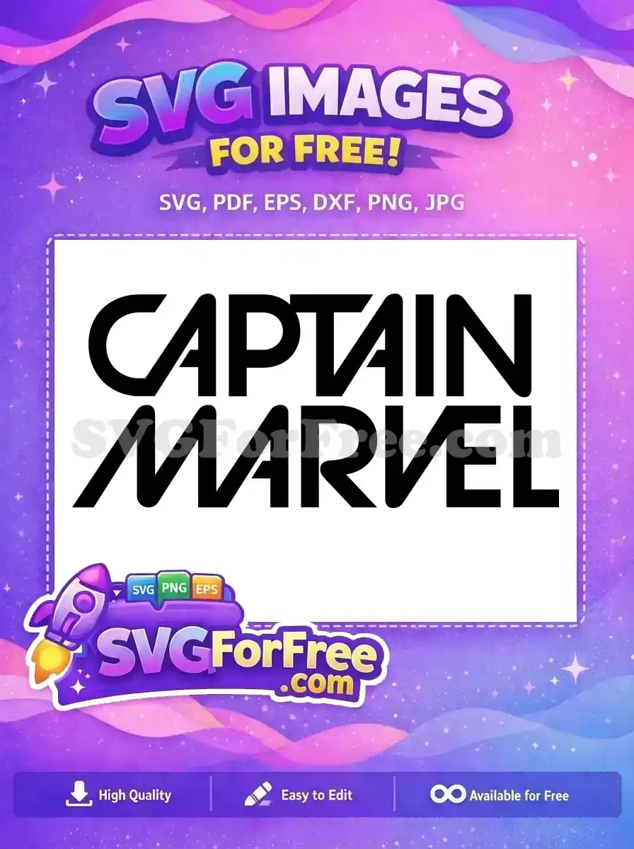 Free Captain Marvel Text Free Bold Letters Movie Free SVG