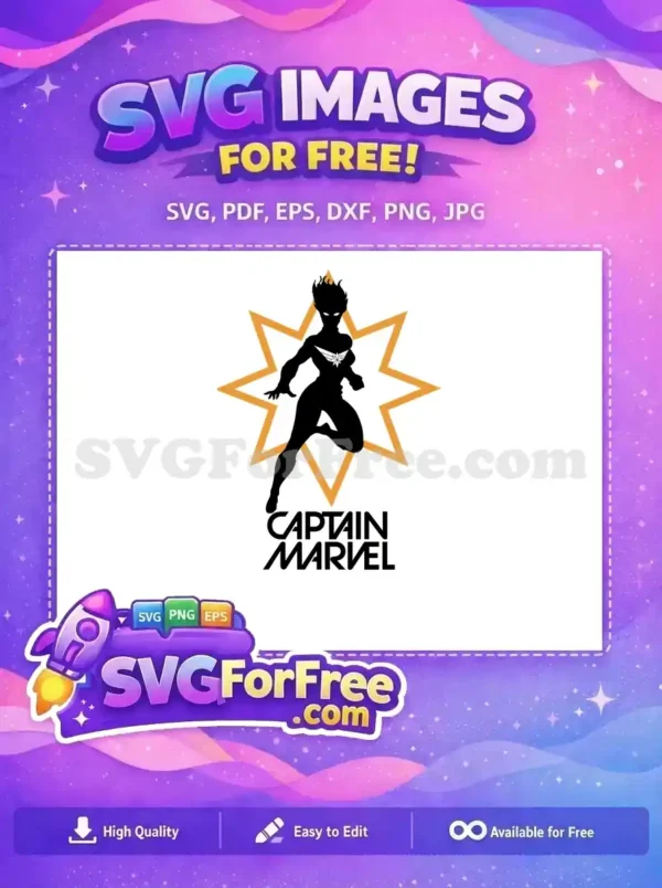 Free Silhouette Captain Free Star Emblem Captain Marvel Free SVG