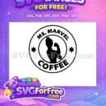 Free Silhouette Curl Hair Free Strong Ms Marvel Coffee Free SVG - Instant Download