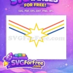 Free Captain Marvel Star Free Football MOM Colorful Free SVG - Instant Download