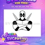 Free Black White Deadpool Free Crossed Arms Football MOM Free SVG - Instant Download