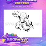 Free Hello Speech Free Deadpool Thinking Superhero Free SVG - Instant Download