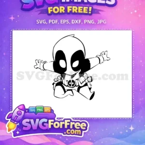 Free Black White Deadpool Free Chibi Fanart Movie Free SVG