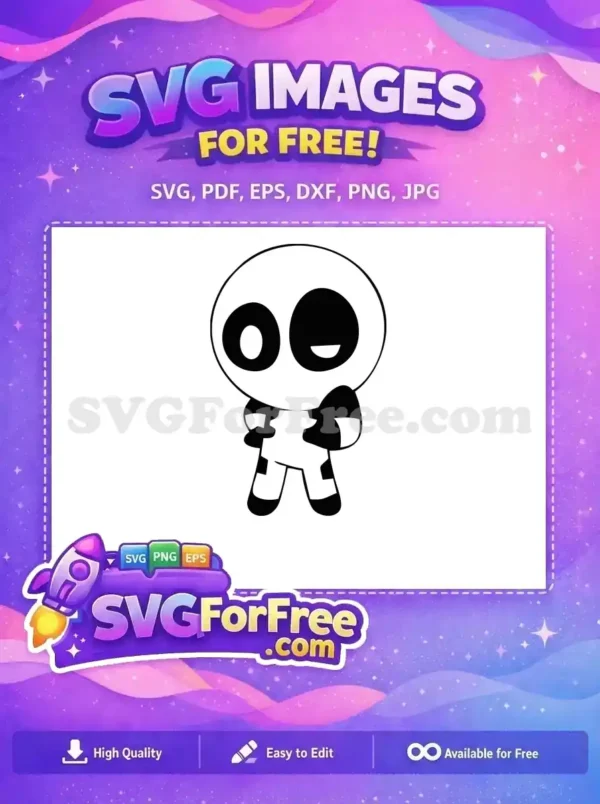 Free Smiling Cartoon Free Black White Football MOM Free SVG