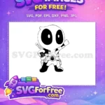 Free Black White Deadpool Free Big Eyes Football MOM Free SVG - Instant Download