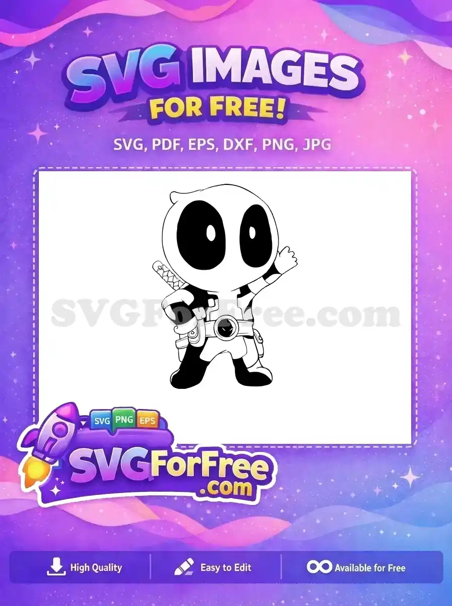 Free Black White Deadpool Free Big Eyes Football MOM Free SVG