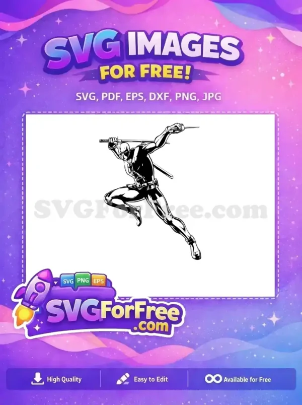 Free Ninja Swordsman Free Dynamic Pose Deadpool Free SVG
