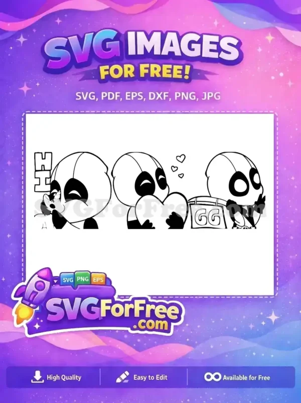 Free Deadpool Unicorn Kiss Free Heart Valentine Football Free SVG