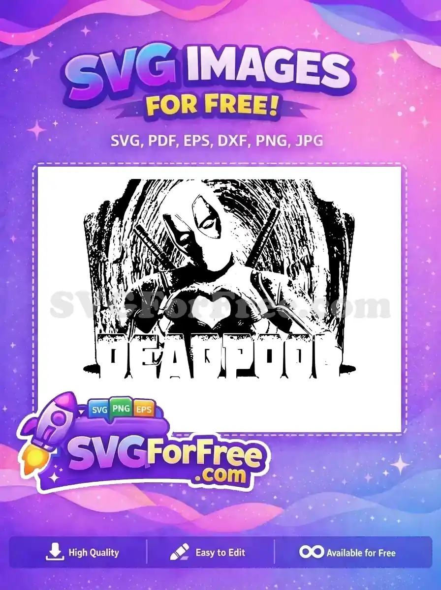 Free Masked Hero Free Swords Heart Deadpool Free SVG